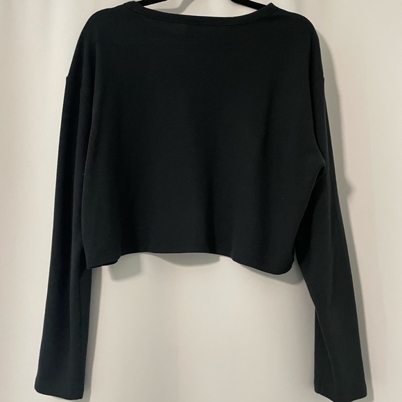 Sunday best waffle king sleeve cropped top - Picture 3 of 3